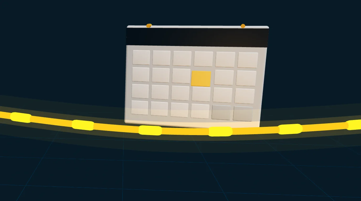 3D-Darstellung für Gastronomie & Hotel: der gelbe Datenstrom einer Automation